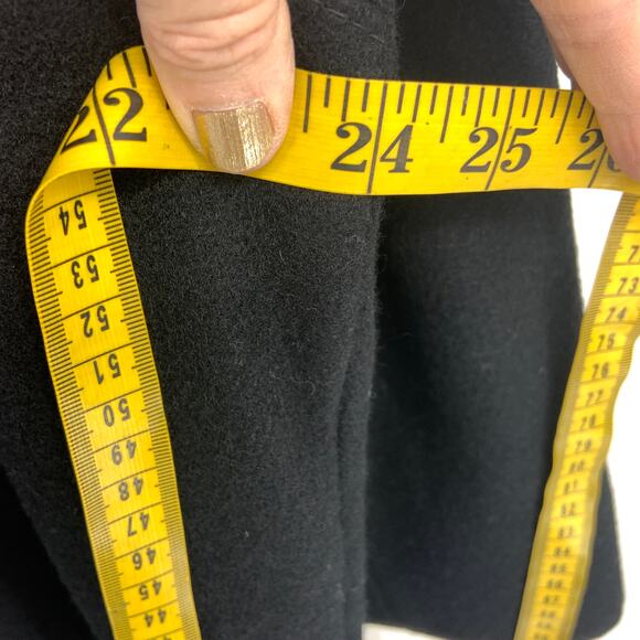 Rare Vintage Jofeld De Ball Swing Top Dress Coat Black Wool Gold Button Size L - Picture 7 of 8